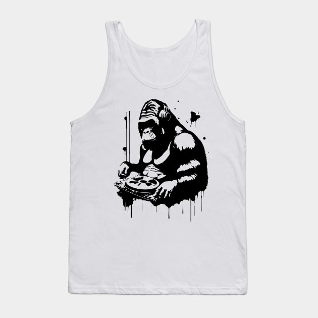 dj gorilla playing the music Tank Top by lkn